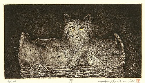 Japanese Cat Prints before 1945 - Illustrated Pictures