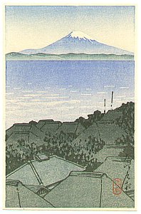By Hasui - Mt. Fuji Seen from Village