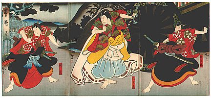 Triptych by Hirosada Utagawa