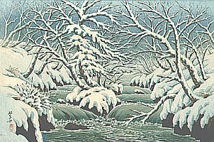 Snow at Oirase at Lake Towada