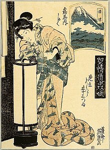ca. 1820/30 - Beauty and Mt. Fuji