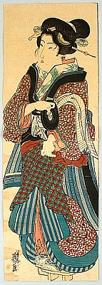 By Keisai Eisen - Girl in Blue, 1834/35