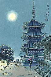 Misty Moon at Kiyomizu Temple