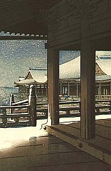 Evening Snowfall at Kiyomizu Temple