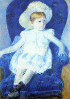 Elsie in a Blue Chair - By Mary Cassatt