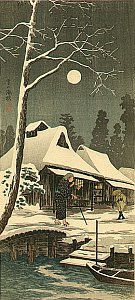 Snowy Night and Moon