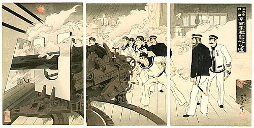 Japanische Holzschnitte aus dem Sino-Japanischen (1894/95) und dem Russisch-Japanischen Krieg (104/05)