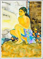 Blue Sarong - copyright Perry Pendergrast