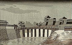 Niju-bashi Bridge at Edo Castle - Woodcut by Yasuji Inoue 1864-1889