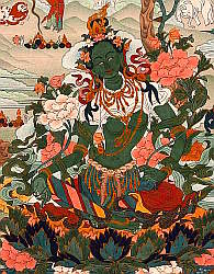 Green Tara, Tibetan Thangka - copyright artelino GmbH