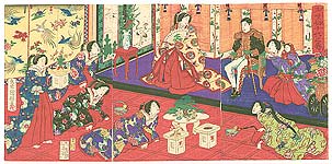 Emperor and Empress Meiji with New Year Dishes, ca. 1878