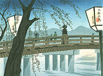 Sannjo Bridge - by Tomikichiro Tokuriki 1902-1999