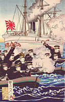 Battle at Ryojun-ko - by Nobukazu Watanabe, 1894