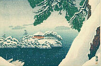 Snow at Godai-do on Matsu-shima Island