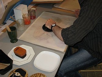 Printing with Backing Sheet on Paper - copyright Paul Binnie