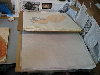 Damped Paper with Prints - copyright Paul Binnie