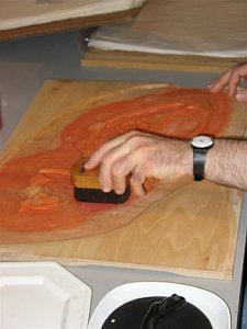 Inking the Block - copyright Paul Binnie