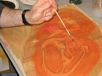 Applying Nori and Pigment - copyright Paul Binnie