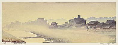 River Mist, 1982, woodblock - copyright Sarah Brayer