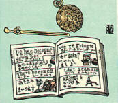 Pocket watch and English textbook