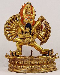 Yamanthaka with Shakti, gold-plated - copyright artelino