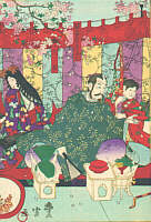 Hideyoshi in a woodblock