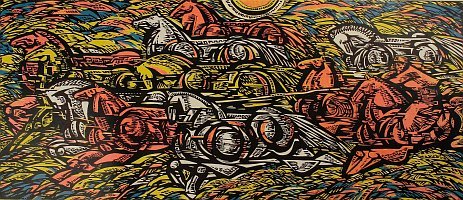Running Horses in Autumn, 1996 - copyright Wang Zuocai