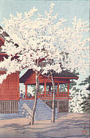 The Kiyomizu Temple in Ueno - by Hasui Kawase