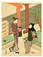 Teahouse Scene<br>by Harunobu Suzuki 1724-1770
