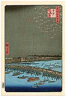 Fireworks at Ryogoku Bridge<br>by Hiroshige Ando 1797-1858