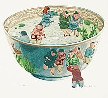 Chinese Colorful Bowl with Hundred Children 3
