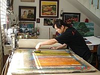 Zhu Rui in his Studio