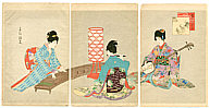 Shuntei Miyagawa 1873-1914 - Playing Music (Tosei Furyu Tsu) - artelino Art Auctions. Shuntei Miyagawa 1873-1914 - Playing Music (Tosei Furyu Tsu)