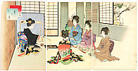 Shuntei Miyagawa 1873-1914 - Tea Ceremony (Tosei Furyu Tsu) - artelino Art Auctions. Shuntei Miyagawa 1873-1914 - Tea Ceremony (Tosei Furyu Tsu)