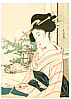 Eiho Hirezaki 1881-1968 - Beauty and Garden (kuchi-e) - artelino Art Auctions. Eiho Hirezaki 1881-1968 - Beauty and Garden (kuchi-e)