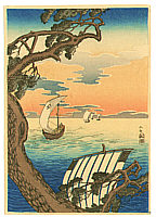 Hiroaki Takahashi 1871-1945 - Coming Ships - artelino Art Auctions. Hiroaki Takahashi 1871-1945 - Coming Ships