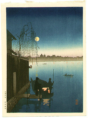 Eijiro Kobayashi active 1930's - Evening Cool on Sumida - artelino Art Auctions. Eijiro Kobayashi active 1930's - Evening Cool on Sumida