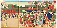 Chikanobu Toyohara 1838-1912 - Excursion to Mt. Toei - artelino Art Auctions. Chikanobu Toyohara 1838-1912 - Excursion to Mt. Toei