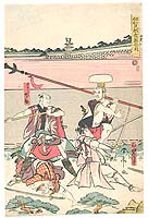 Shuntei Katsukawa 1770-1820 - Hero and Helpers - Iga-mono Kyogen - artelino Art Auctions. Shuntei Katsukawa 1770-1820 - Hero and Helpers - Iga-mono Kyogen