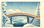 Gihachiro Okuyama 1907-1981 - Sacred Bridge at Nikko - artelino Art Auctions. Gihachiro Okuyama 1907-1981 - Sacred Bridge at Nikko