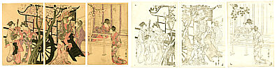 Utamaro Kitagawa 1750-1806 - Lady from Ox Cart (with key-block prints) - artelino Art Auctions. Utamaro Kitagawa 1750-1806 - Lady from Ox Cart (with key-block prints)