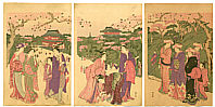 Shunzan Katsukawa active ca. 1782 - 1798 - Cherry Blossom Viewing - artelino Art Auctions. Shunzan Katsukawa active ca. 1782 - 1798 - Cherry Blossom Viewing