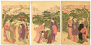 Shunzan Katsukawa active ca. 1782 - 1798 - Cherry Blossom Viewing - artelino Art Auctions. Shunzan Katsukawa active ca. 1782 - 1798 - Cherry Blossom Viewing