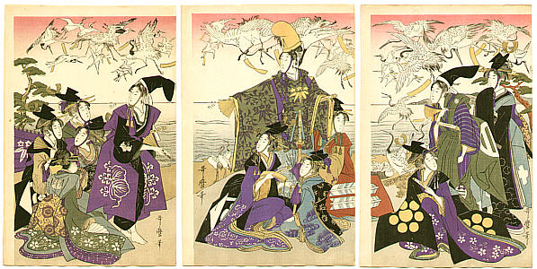 Utamaro Kitagawa 1750-1806 - Cranes Flying Away