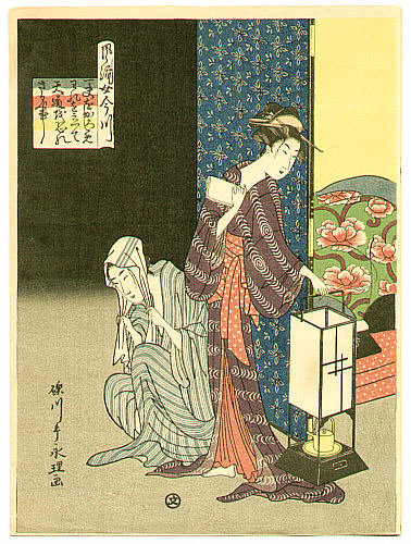 Eiri Rekisentei active ca. 1790-1800 - Lady with Lantern - artelino Art Auctions. Eiri Rekisentei active ca. 1790-1800 - Lady with Lantern