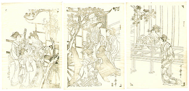 Utamaro Kitagawa 1750-1806 - Lady from Ox Cart Key-block Prints