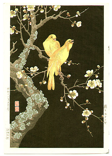 Hodo Nishimura active 1930s - Plum Blossoms and Canaries - artelino Art Auctions. Hodo Nishimura active 1930s - Plum Blossoms and Canaries