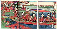 Chikanobu Toyohara 1838-1912 - Cherub Boat Excursion - artelino Art Auctions. Chikanobu Toyohara 1838-1912 - Cherub Boat Excursion