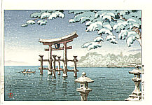 Koitsu Tsuchiya 1870-1949 - Miyajima in Snow - artelino Art Auctions. Koitsu Tsuchiya 1870-1949 - Miyajima in Snow