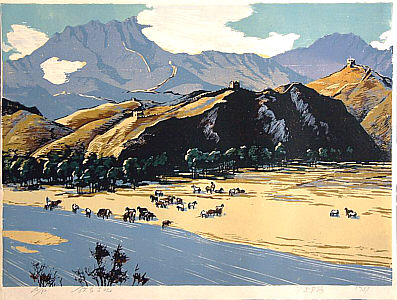 Groom Horses outside the Great Wall - No. 22 - By Chen Yuqiang